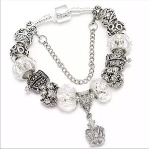 silver Plated DIY Bracelet with all charms